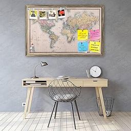 ArtzFolio World Map On Mercators Projection Circa 1860 Printed Bulletin Board Notice Pin Board Soft Board | Antique Golden Frame 18.3 X 12Inch-picture-25