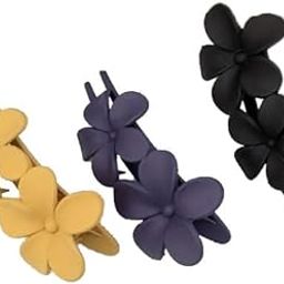 Krinine Matte Finish Large Floral Shape Hair Claw Clips for Women Girls (Pack of 3)-image-15
