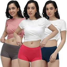 Women's Boyshort Panties Seamless Nylon Underwear Stretch Boxer Briefs (3 & 5 Pack) Multicolor-image-51