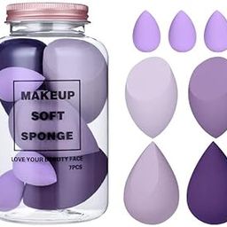 Makeup Sponge Set Beauty Blender with Egg Case, Soft Sponge For Liquid Foundation, Creams, and Powders Latex Free Wet and Dry Makeup (Multicolor 4 Big + 3 Mini -7 Pcs set)-3