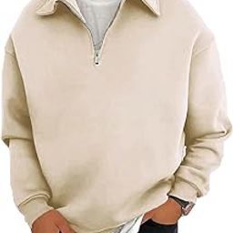 Men's Half Zipper Collared Sweatshirt-image-97