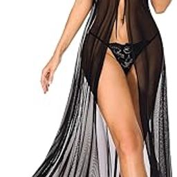 Red Sheer Baby Doll Dress for Women Night Wear |Long Baby Doll Night Dress for Women-image-8