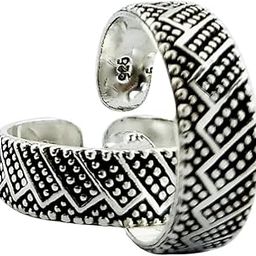 92.5 sterling silver oxidized finish beautiful toe ring for women and girls (adjustable)-image-82