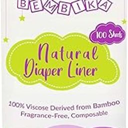 Bembika Bamboo Diaper Liners Disposable, Chlorine Free, Compostable, Dye Free, Cloth Diaper Insert Liner, 100 Sheets-picture-27