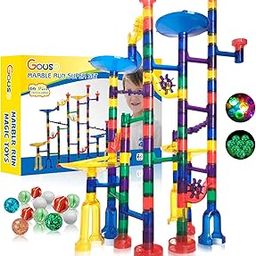 166Pcs Glowing Marble Run for Kids - Marble Maze & Building Block Brain Game STEM Toys Super Fun Gifts for Kids, Boys, Girls Age 4 to 12 (16 Glow in The Dark Marbles + 20 Glass Marbles)-image-5