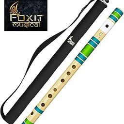 FLUTE Flutes Right Handed C Natural Tuned With Tanpura A=440Hz PVC Fiber (WITH CARRY BAG) (PVC C NATURAL HEND, Dark Maroon & Gold Threads)-17