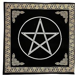 Shreyshti Altar/Tarot Cloth Velvet Pentacle, Black 24 inch x 24 inch for Tarot Reading, Wicca, Pagan, Magic, Wall Decor, Table Cloth-18