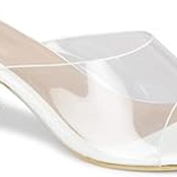 Women Transparent Block Heels Slip On Mules-image-59