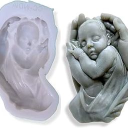 APU Child in Hand Silicone Mold for DIY Handmade Baby on Palm Pattern Frame Fondant Mold Clay soap Candle Cake Decorating Silicone Mold-picture-23