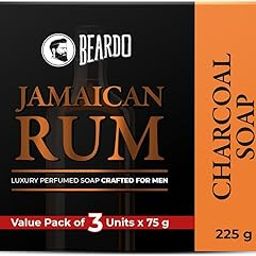 Beardo Jamaican Rum Perfumed Luxury Soap for Men, 75g X 3 | Deep Cleanses Skin Pores with Activated Charcoal | Soaps for Bath | Repairs broken skin | All Skin Type-image-22