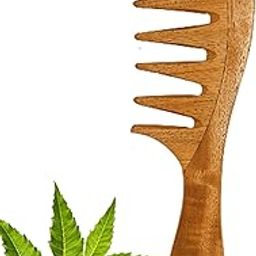 Rufiys Wide Tooth Neem Wood Comb for Curly Hair for Women Wooden Hair Growth Detangle and Anti Dandruff-3