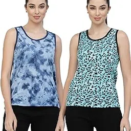 uzarus Women's Sleeveless Dry Fit Workout Tank Top Sports Gym T-Shirt (Pack of 2)-picture-5