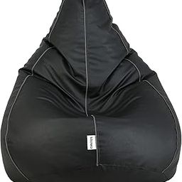 Amazon Brand - Solimo Classic XL Bean Bag Cover (Without Beans) - Black With Grey Piping-picture-16