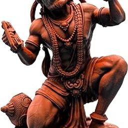 MurtiHome Shri Ram Rasik Hanuman Murti, 8 cm Height, Orange Black, 3D Printed, UV Resin, Car Dashboard Idol of Lord Hanuman-image-31