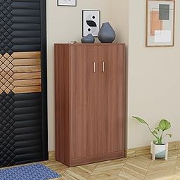 WOODCLOUD 7-Tier Shoe Rack Organizer, Engineered Wood Shoe Storage Cabinet for Living Room, Office, Hallway & Home - Wooden Shoe Cabinet with Walnut Finish, 35.5D x 75W x 136H cm-picture-1