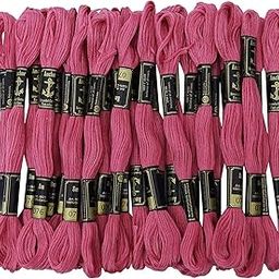 Bhavya Enterprises Anchor Cross Stich/Long Stich Embroidery Cotton Threads, Pack of 10, 8 Mt Each Skeins (Pink)-image-11