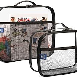 Homestrap Set of 2 Multi-Purpose Transparent Storage Bags for Toys & Board Games | Waterproof, Durable & Portable | Includes Handles & Mesh Pocket for Books & Games | Ideal for Kids' Rooms & Travel-8