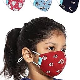 MAPLE Anti-Pollution 3 Layer Filtration System Cotton Breathable Washable And Reusable face Mask For Kids Boys/Girl Unisex Multi Colour Kids,Make in India-14