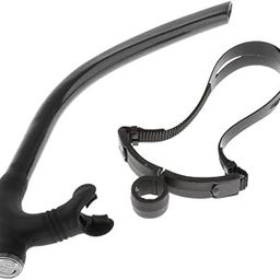 Diving Swimming Center Snorkel Silicone Breathing Tube with Head Strap Black-23