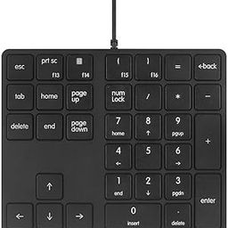 Merdia Numeric Keypad Wired Numpad 34 Keys External Mini Slim Keyboard Magicforce for Financial Cashier Securities-Black-29