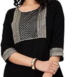max Women's Rayon Regular Fit Casual Kurta-picture-3
