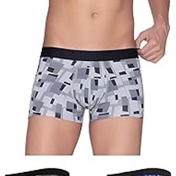 Men's Regular Fit Printed Antimicrobial Trunks with No Marks Waistband (Pack of 3)-picture-14