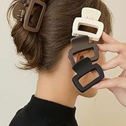 SARUPYA Medium Claw Hair Clips For Women Girls, 2" Matte Rectangle Small Hair Claw Clips For Thin/Medium Thick Hair, Cute Hair Jaw Clips Nonslip Clips (Warm Color),Multi-image-33