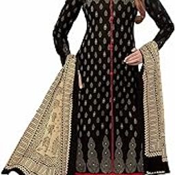 Women's Printed Unstitched Cotton Dress Material (SAN7008_Black_Free Size)-image-24
