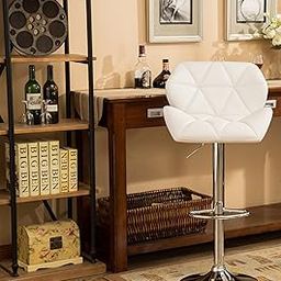 Finch Fox Revolving Swivel Contemporary Tufted Adjustable Height Hydraulic Bar Stools (White Color)-image-25