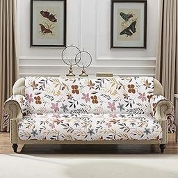 Amazon Basics – Printed Quilted Reversible Sofa Topper | 3 Seater | 170cm x 175cm | 325 GSM | Color - Cream-image-2