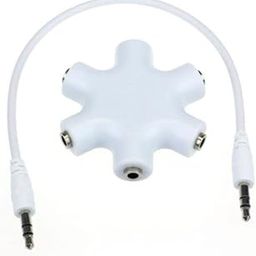 Cospex New 3.5mm Stereo Headset Headphone Earphone Extension Audio Hub Splitter Adapter 1 Male to 2 3 4 5 Female Audio Cable_M1-28