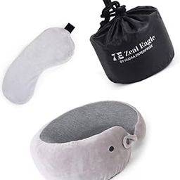 Zeal Eagle Travel Neck Pillow Adjustable Neck Rest Pillow Airplane Travelling Pillow Pure Memory Foam Head Rest Neck Pillow with Eye Mask-image-81