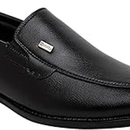 Faux Leather Black Formal Slip On Shoes for Men || Comfortable Walking || Classic Design | Breathable || Slip Resistant |-image-64