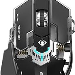 SEUNKWANG EWEADN G5 Wired Gaming Mouse, Ergonomic RGB Computer Mouse, 12800 Adjustable DPI, 9 Programmable Macro Buttons with Rapid Fire Key Compatible for PC/Laptop/Windows-Black&White-image-68