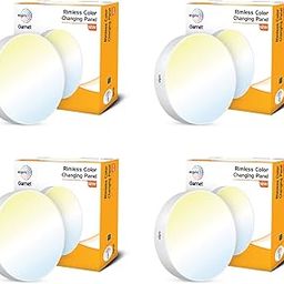 wipro Garnet Plastic 12W Rimless Round CCT Surface Panel|Colour Changing Panel|Warm White, Neutral White, Cool White|Elegant Rimless Design|Surface Mounted LED Downlighter for Ceiling|Pack of 4-image-50