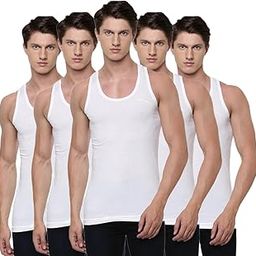 Ramraj Men's Cotton Pack of 5 Solid Sleeveless Round Neck with Extended Length for Easy Tuck-11