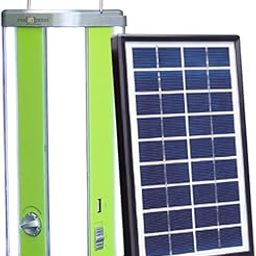 Pick Ur Needs Rechargeable High Range Home Emergency 4 Tube Lantern Lamp Light with Solar Panel(3W+9V)(Green)-14