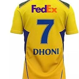 RJM CSK New Official Dhoni 7 Jersey T-Shirt 2024 for (Kids,Boys,Men)-20