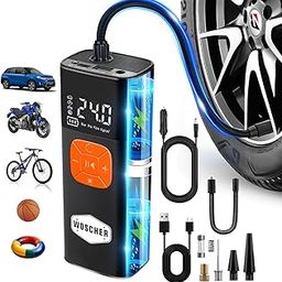 Woscher i6 2in1 Cordless Tyre Inflator for Car & Bike |150 PSI Wireless Tyre Inflator | Digital Display | Air Pump Compressor for Car,Bikes,Bicycles & Balls | Type-C| Auto Shut-Off |from Datson Group-32
