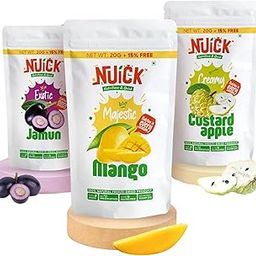 NUICK Combo of Freeze Dried Mango, Custard Apple and Jamun | Pack of 3 | 100% Natural fruit, No Preservative, No Added Sugar, Not Frozen | Nutritious and Crunchy Snacks-image-14