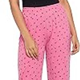 Cotton Pyjama for Women, Night Dress, Lounge Wear, Black Color Bird Printed On Pink Color Pyjama,�Ladies Soft -Cotton Night Wear-image-77