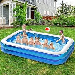 Swimming Pool Inflatable Bath Tubs for Adults Spa Best Way Swimming Bath Tub with Electric Pump 8.5 Feet, Blue-image-80