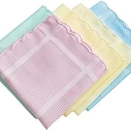 Cotton Handkerchiefs, Pastel Colors, Soft Fabric, Pack of 6, Reusable, multicolor, cotton fabric-13