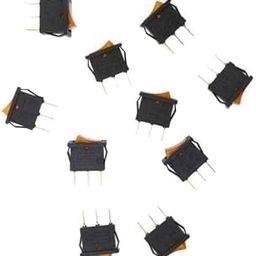 UJEAVETTE 2x250V 10A 10 PCS Yellow LED Light 12V Car Boat Auto ON/OFF Rocker SPST Switch-image-43