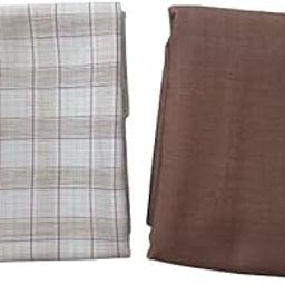 Combo Pack Of 1 Unstitched Cotton Blend Formal Multicolor Checkred Shirt & Brown Solid Pant/Trouser Fabric for Men - Shirt – 3.00 Meter, Pant – 1.40 Meter-picture-18