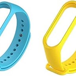 Band Strap Belt for Xiaomi Mi 3 & Mi 4 Smart Fitness Bands (Combo Pack, Pack of 2) (Sky Blue, Yellow, Xiaomi Mi Band 3)-3