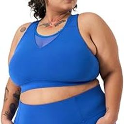 Plus Size Sheer Sports Bra for Women | Mid Impact Sports Bra for Women Workouts | Sports Bra with Removable Pads | Women Mesh Back Sports Bra | Gym Wear Sports Bra for Women Workout-picture-44