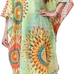 100% COTTON GEOMATRICAL PRINTED SHORT BEACH KAFTAN CAFTAN COVER UP DRESS-image-33