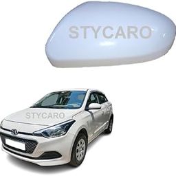 STYCARO Side Mirror Cover (without Indicator Type) Hundai Elite i20 Era/Magna 2015-2019 Model -White (UNPAINTED) (LEFT PASSENGER SIDE)-image-89