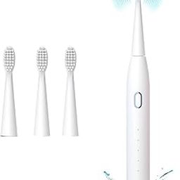 Sonic Electric Toothbrush for Adults with 5 Brushing Modes, 4 Replaceable Brush Heads & Rechargeable with 4 Hours Charge Lasting up to 30 Days, Power Toothbrush (White)-image-21
